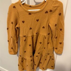 Cat & Jack Mustard Ribbed Knit Dress